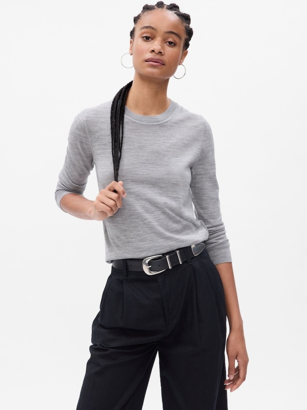 Gap Grey Merino Wool crewneck